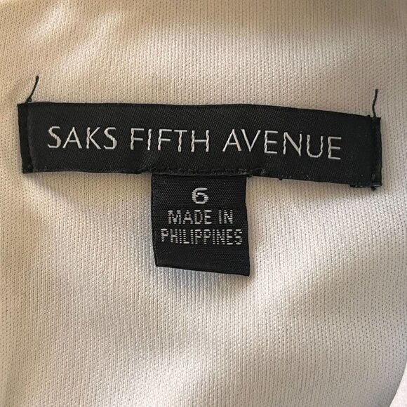 Saks Dress Womens 6 Black White Floral Black Lace Bodycon Sleeveless Zip Up‎ - Picture 9 of 12